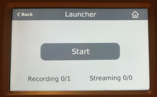 Launcher menu - Start recording