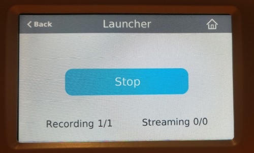 Launcher menu - Stop recording