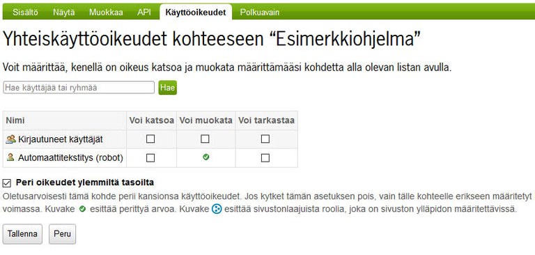 Käyttöoikeuksien jakaminen 2