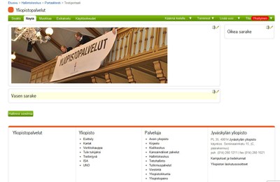 Portalview-sivu, johon juuri lisätty banneri.